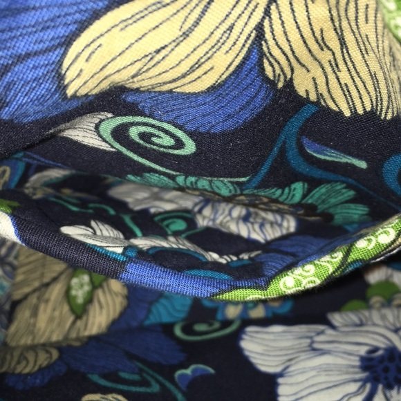 Vera Bradley Blue Green Floral Shoulder Bag Large Mod Floral Blue - Picture 6 of 7